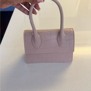 Elegant Pink Croc-Embossed Handbag